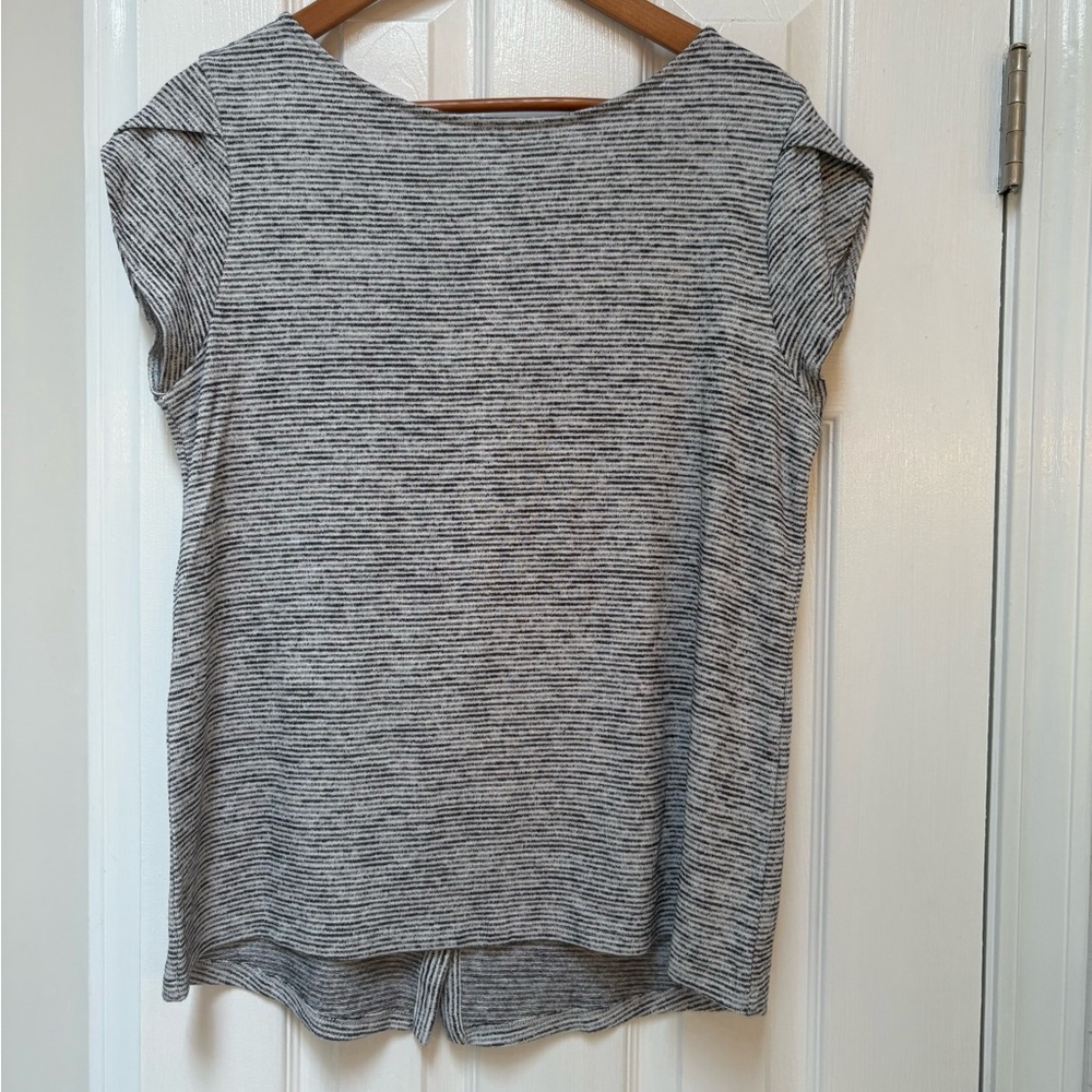 Gray Boxy Muscle Tee with Cap Sleeves